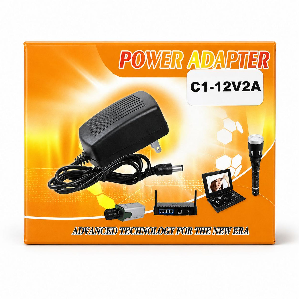 CARGADOR / ELIMINADOR C1 12V 2A DOBLE PUNTA AMARILLA Y ANCHA