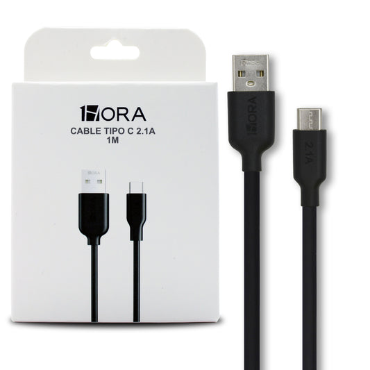 CABLE USB TIPO C 1HORA 2.1A CAB237 1M