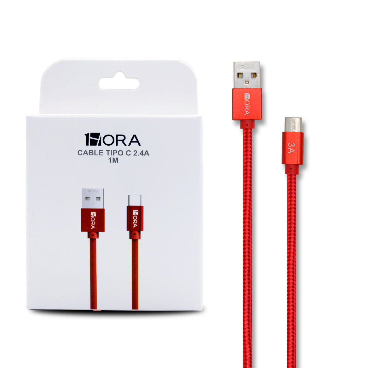 CABLE USB TIPO C 1HORA 2.4A CAB249 1M
