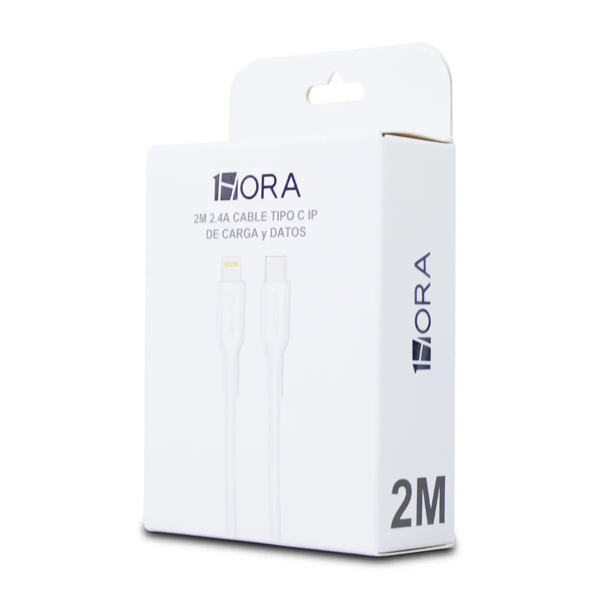 CABLE TIPO C A IPHONE LIGHTNING 2M 1HORA CAB271 BLANCO