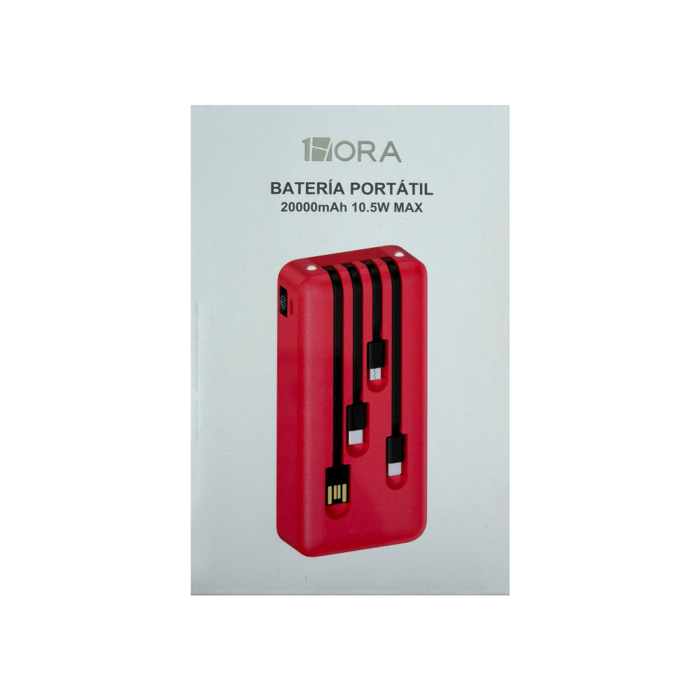 POWER BANK BATERIA PORTATIL 1HORA 20,000 mAh GAR159