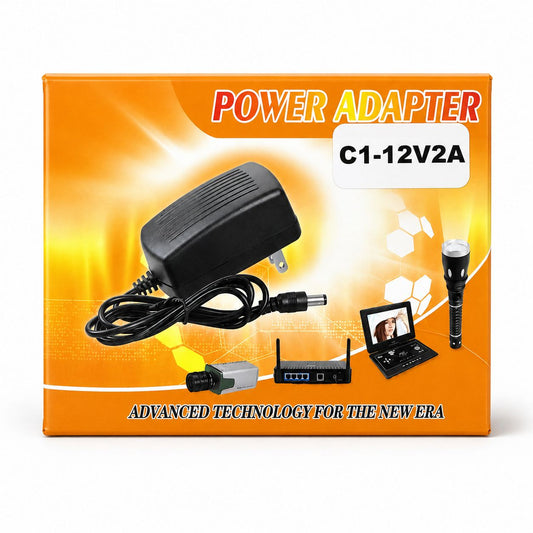 CARGADOR / ELIMINADOR C1 12V 2A DOBLE PUNTA AMARILLA Y ANCHA