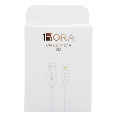 CABLE USB A IP 1HORA CAB247 2.1A 2M BLANCO