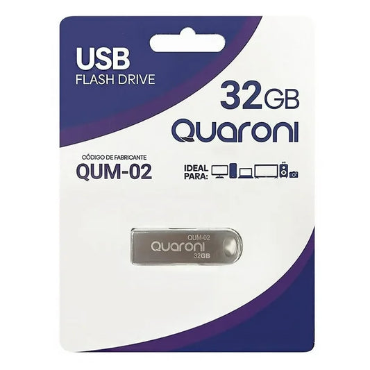 MEMORIA USB 32 GB QUARONI QUM-02 METALICA