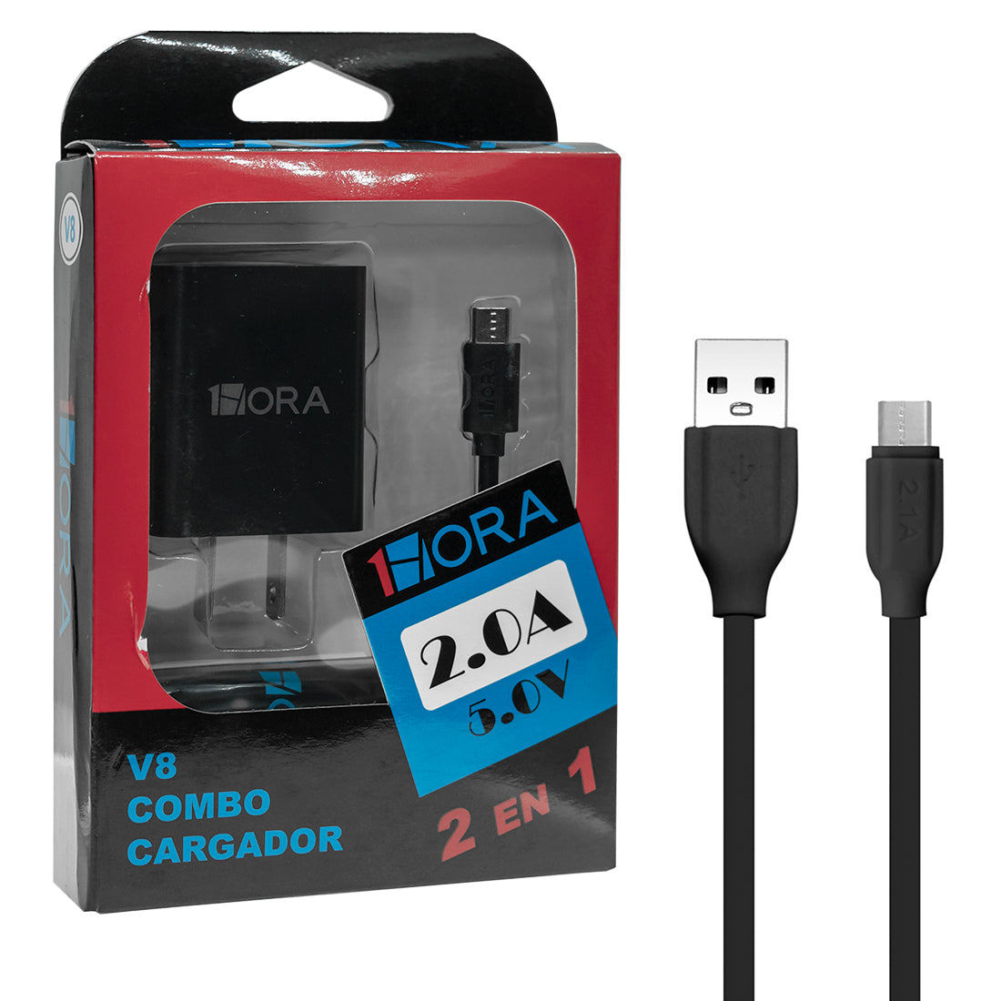 CARGADOR USB V8 1HORA 2.0A GAR064