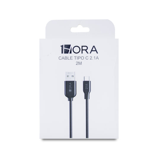CABLE USB TIPO C 1HORA 2.1A CAB246 2M NEGRO