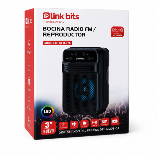BOCINA RADIO FM / REPRODUCTOR LINK BITS RFR-075 3 PULGADAS