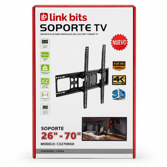 SOPORTE ARTICULADO PARA TV LINK BITS C3270N50 26 A 70 PULGADAS
