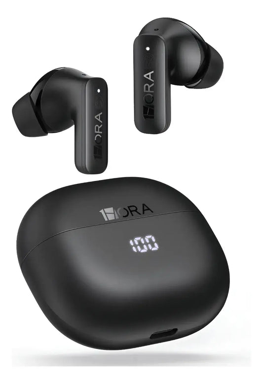 AUDÍFONOS BLUETOOTH 1HORA AUT217 CON ESTUCHE Y PANTALLA LED