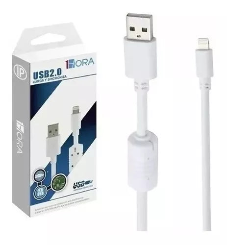 CABLE USB IPHONE 1HORA CAB075 BLANCO
