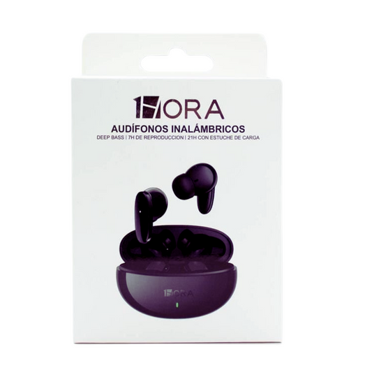 AUDIFONOS INALAMBRICOS 1HORA AUT205 NEGRO