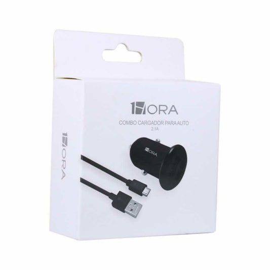 CARGADOR PARA AUTO V8 USB 1HORA GAR111 NEGRO