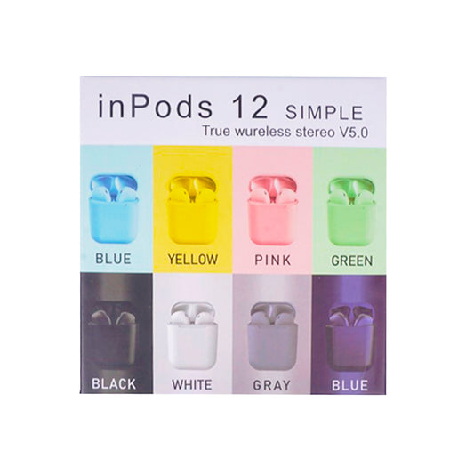 AUDIFONOS INALAMBRICOS INPODS I12 COLORES
