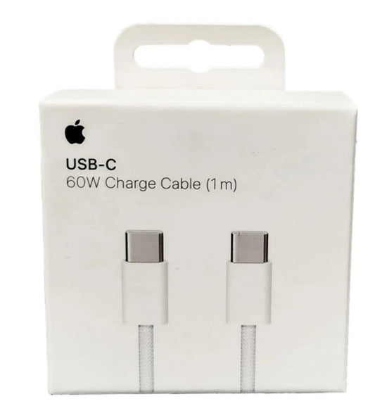 CABLE TIPO C A TIPO C 60W CERTIFICADO  APPLE 1M BLANCO