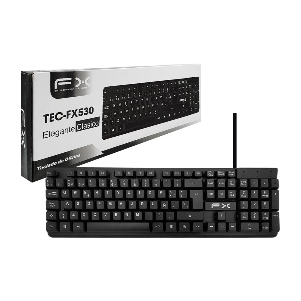 TECLADO ALÁMBRICO FX TEC-FX530 USB